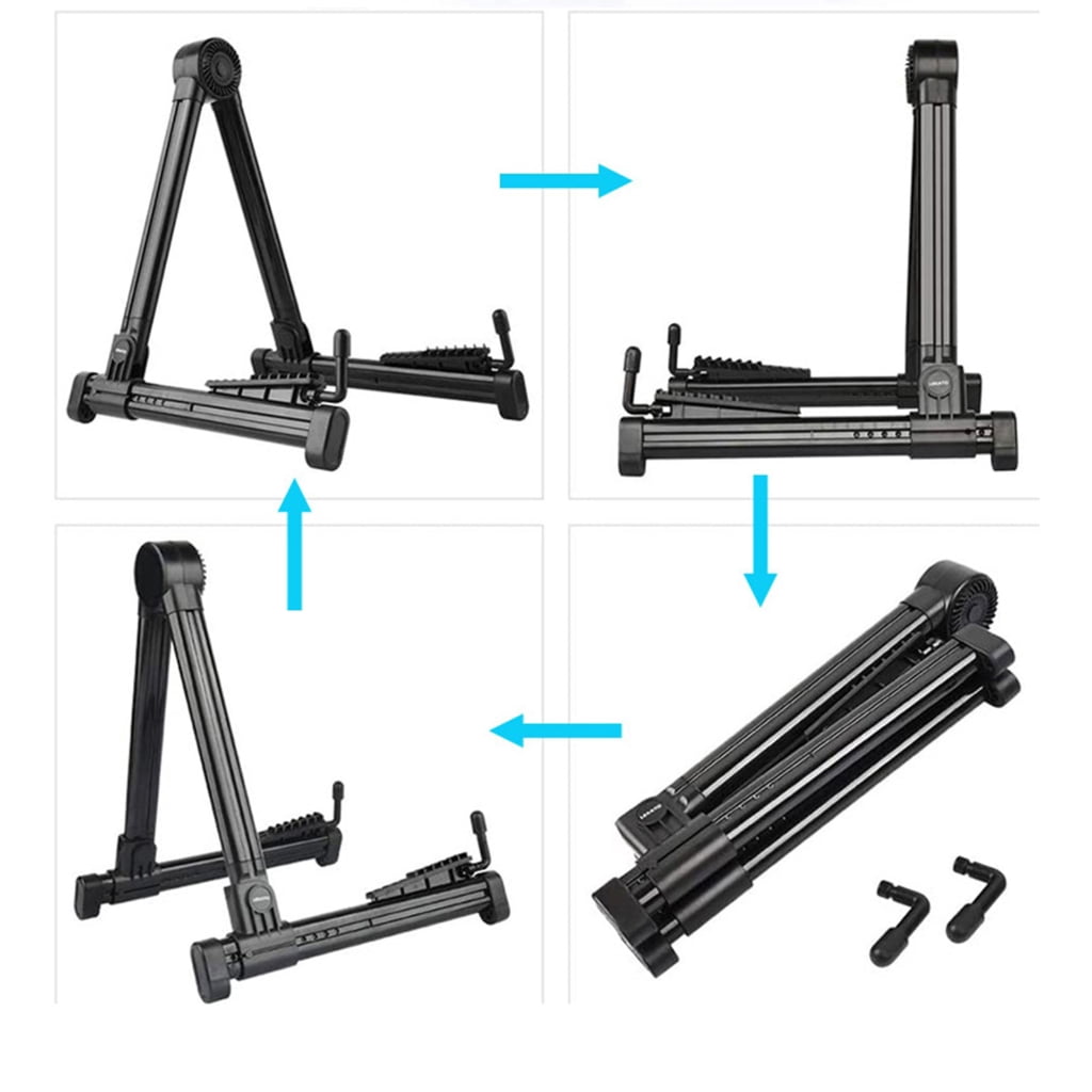 Adjustable Acoustic Guitar Stand Folding Musical Instrument Stand for Guitar, Violins and Ukuleles Easy to Carry