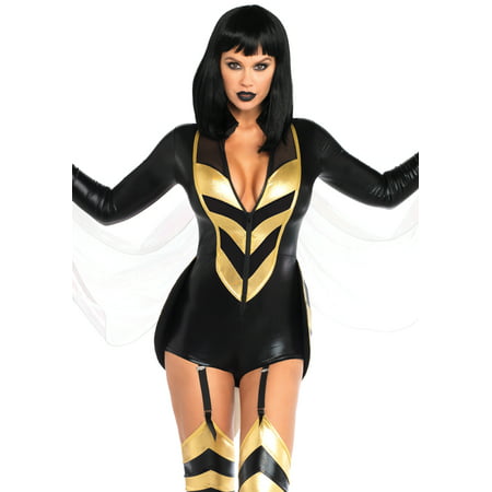 Leg Avenue Womens Hornet Honey Halloween Costume, Large, Black/Gold