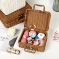 thumbnail image 3 of Caja de almacenamiento de regalo hecha a mano similar al ratán, caja de accesorios, caja organizadora, cesta de picnic, maleta, caja tejida vintage, 3 of 6