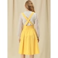 thumbnail image 5 of DARING DIVA Women's Cute High Waist Suspender Skirt Mini Dress L Yellow, 5 of 6