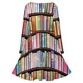 thumbnail image 5 of Bookworm Antique Book Library, Vintage Book Shelf Long Sleeve Dresses For Women Vintage Elegant Party Dress Oversized V-neck Dress S-8XL, 5 of 7