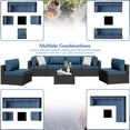thumbnail image 6 of 7 Pieces Outdoor Patio Sectional Sofa Couch, Wicker Furniture Patio Conversation Sets with Washable Cushions & Coffee Table for Garden, Poolside, Backyard, 6 of 6