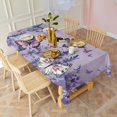 thumbnail image 3 of Purple Butterfly Flower Pattern Rectangle Tablecloth 60"x120",Waterproof Polyester Rectangle Table Cloth, Wipeable Spillproof Polyester Tablecloth for Dining, Camping, Indoor and Outdoor, 3 of 6