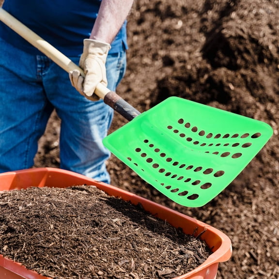 HEATSHAKING Durable Plastic Sifting Shovel Head, Green, Ideal for Snow and Grain Handling