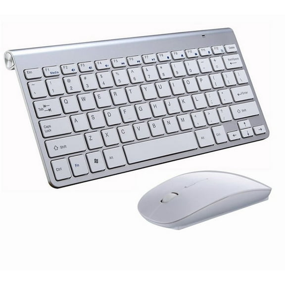 AUBEAMTO Wireless Keyboard and Mouse Kit, 2.4GHz Wireless Keyboard Mouse Combo, with USB Unifying Receiver, for PC Computer Laptop Windows iMac, White