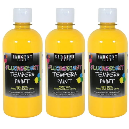 UPC: 0194629120895 | Sargent Art Tempera Paint  Neon Yellow  16 oz.  Pack of 3