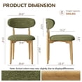 thumbnail image 5 of AFO Set of 4 Dining Chairs, Chenille Upholstered Kitchen Side Chairs with Wood Legs and Backrest for Modern Mid-Century Dining Room and Restaurant, Green, 5 of 14