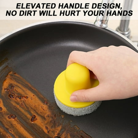 

Household Cleaning SAWVNM Kitchen Multi-function Pot Washing Household Handle Short Handle Cleaning Brush Descaling Brush on Clearance