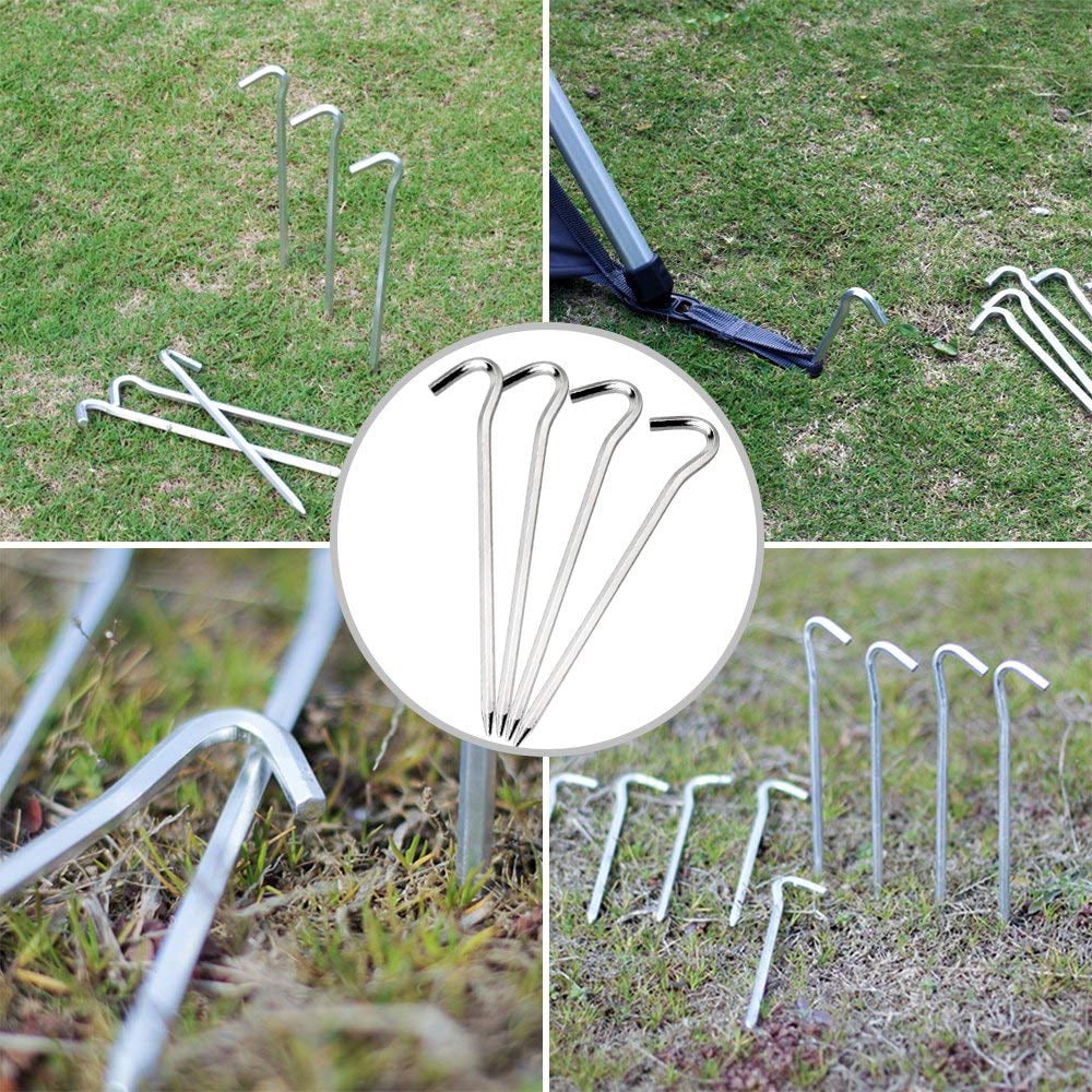4 Pcs Outdoor Camping Fishing Canopy Aluminum Alloy Tent Pegs Stakes Nails Pin