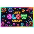 thumbnail image 1 of Neon Lights Glow Party Banner Retro Design Disco Theme for Birthday Party Indoor Decoration Dance Event, 1 of 5
