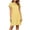 Yellow, variant on Iyufng Striped Straight Cut Short Dresses for Women with Short Sleeves, Peter Pan Collar and Pockets