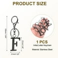 thumbnail image 2 of Uxcell Initial Letter Keychain, 1PCS Key Chain Stainless Steel, Black ( Letter F), 2 of 7