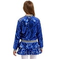thumbnail image 2 of Miutii Kids Girls Two Piece Modern Jazz Dancewear Sequins Latin Dance Skirts Outfits Hip Hop Performance Clothes Set Royal Blue 12, 2 of 6
