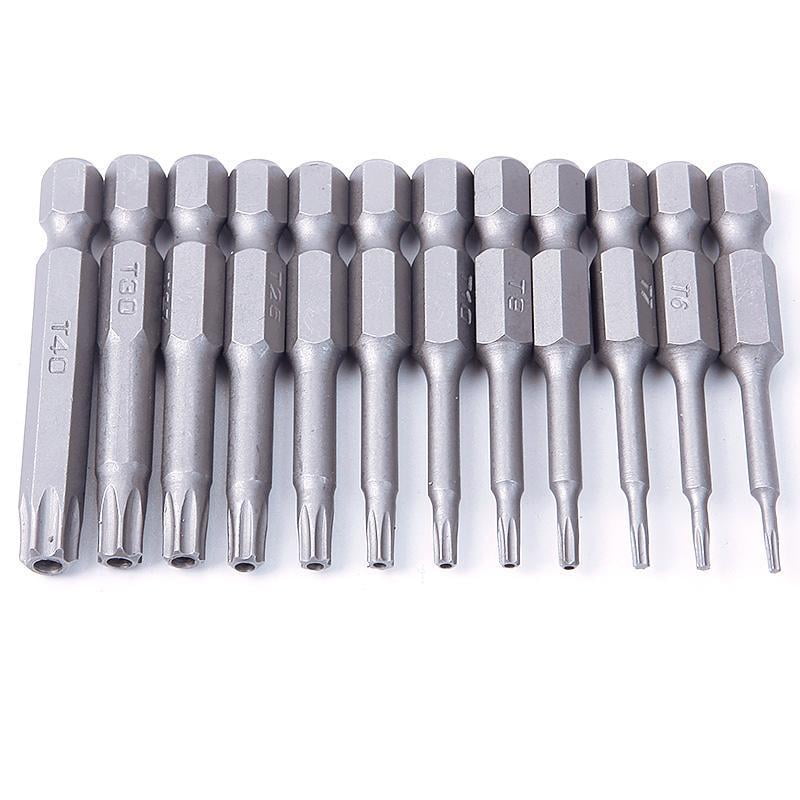 12Pcs Torx Screwdriver Bit Set Hex Security Magnetic Head 50MM Extra Long T5-T40