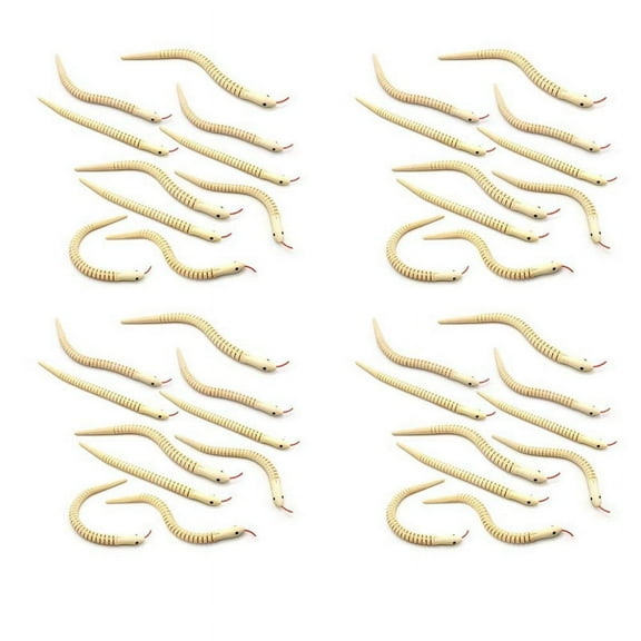 40Pcs 12 Inch Unfinished Wooden Wiggly Snakes Jointed Flexible Wooden Snake Blank Animal Model Crafts Toys for Arts