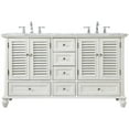 thumbnail image 4 of Elegant Decor Rhodes 60" Double Marble Top Bathroom Vanity in Antique White, 4 of 16