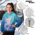 thumbnail image 6 of Pzuqiu Axolotl Hoodies for Kids Warm Comfortable Fall Outfits Fashion Clothing Lightness Personalized Girls Long Sleeve Hooded Sweatshirt Practical Casual Clothes for Girls 4-5, 6 of 7