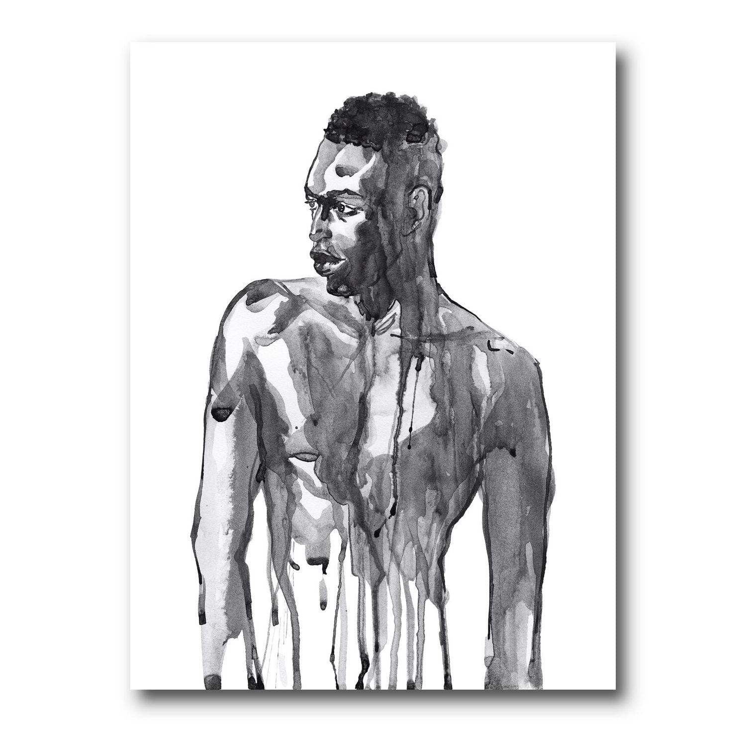 Designart Bel Homme Africain Portrait Sur Blanc I Art mural sur toile