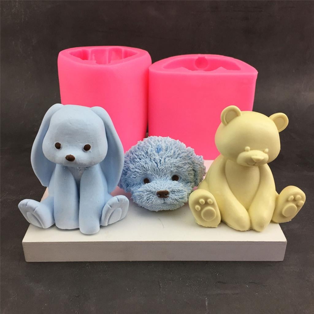 Giaone Bear Rabbit Shape Candle Silicone Mold Gypsum Epoxy Resin Candle Mould