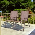 thumbnail image 4 of Costway Conjunto de 2 Sillas Plegables para Patio con Apoyabrazos Sillas de Comedor Portátiles para Terraza Piscina Jardín 64 x 58 x 91 cm, 4 of 10