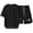 B1-Black241, variant on Puliio Men's Summer Waffle Knit Pajamas Set Short Sleeve Crew Neck Top & Shorts With Pockets Sleepwear Sets 2 Piece
