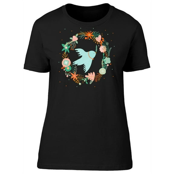 Cute Bird And Floral Wreath Tee Women's -Image by Shutterstock