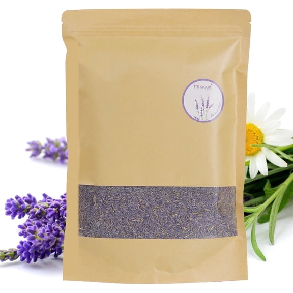 MIHUAGE Fragrant Lavender Buds Organic Dried Flowers Wholesale, French Blue Ultra Grade - 1/2 Pound 210g 7.5oz