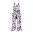 thumbnail image 5 of Gaecuw Jumpsuits for Women Dressy Sleeveless Cold Shoulder Overall with Pockets Square Neck Band Collar Floral Printed Onesie One Piece Outfits Boho Casual Long Pants Wide Leg Summer Romper, 5 of 6