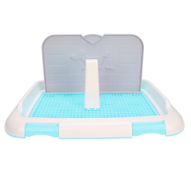 Inodoro para perros, inodoro de entrenamiento para cachorros, valla para orinal para gatos, bandeja para orinar programada para perros, azul