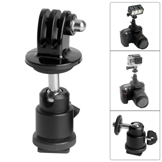 Adaptador de montaje en de soporte de cabeza esférica + soporte de zapata de 1/4 para cámara Yotijar Rótula de zapata caliente