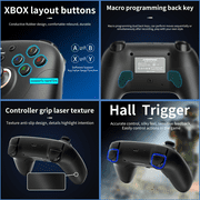 Anbernic RG P01 Wireless Gaming Controller Wireless Controller PC Controller Wired Controller Compatible with Upgraded Dual Vibrate Plug and Play Gamepad Battery Up to 14 Hours Black