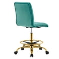 thumbnail image 4 of Modway Prim Metal and Performance Velvet Armless Drafting Chair in Gold/Teal, 4 of 9