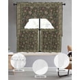 thumbnail image 2 of Sage Green Floral Boho Swag Curtains for Living Room/Bedroom Windows, Ethnic Tribe Abstract Art Flower Kitchen Curtains and Valances Set 36 Inch Length, Light Filtering Swags Valance Curtain Panels, 2 of 5