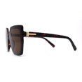 thumbnail image 4 of Womens Oversize Square Minimal Chic Mod Inset Lens Sunglasses Tortoise Brown, 4 of 4