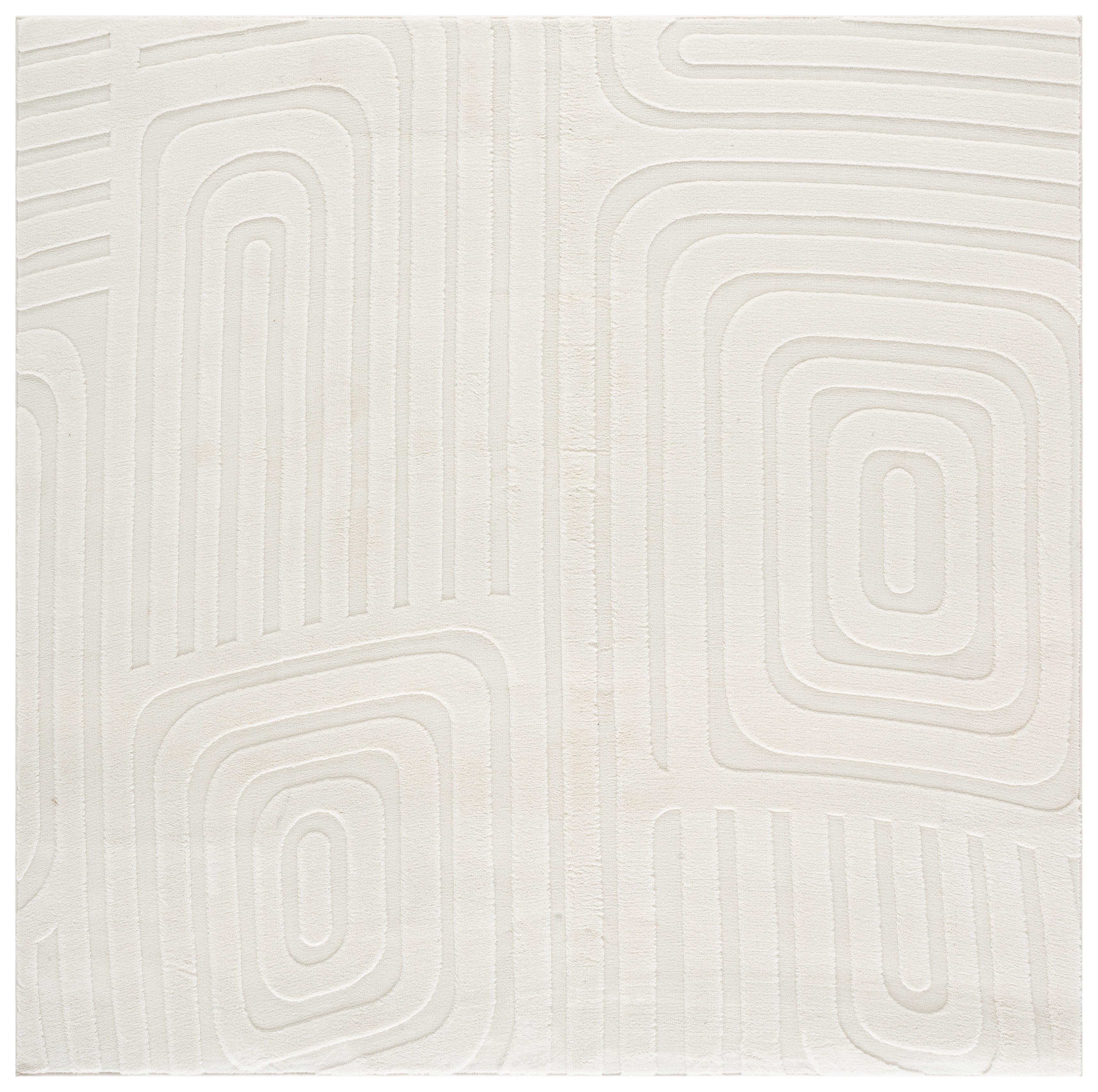 Safavieh Versailles Santana Geometric Machine Washable Area Rug, Ivory, 6' x 6' Square