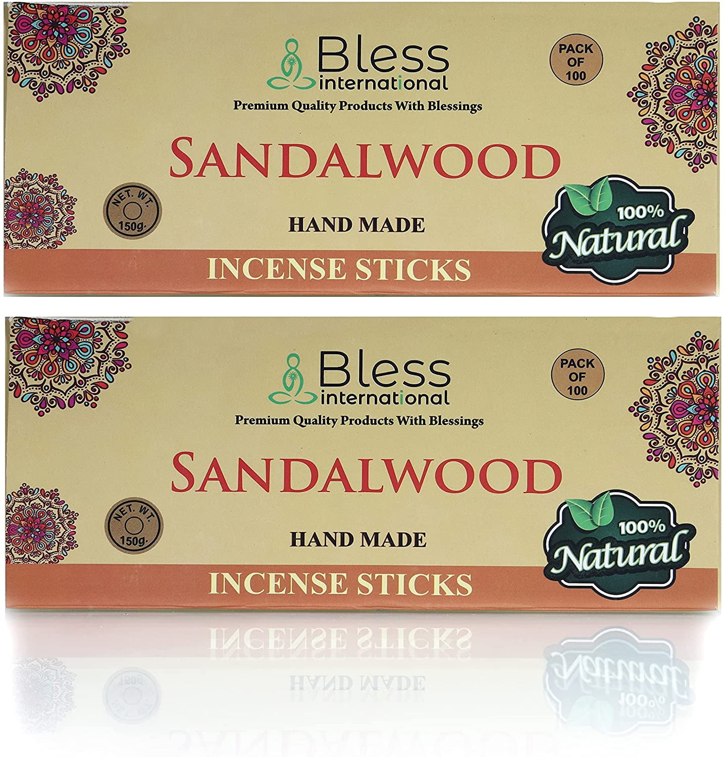 Hand Dipped Premium Quality Sandalwood Incense Sticks 100 Bundle 