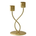 thumbnail image 2 of Vintage Metal Candle Holders,6.7 Inch Gold 2-Arm Candlestick Holder Taper Candle Stand for Wedding Table Centerpiece Decor,Christmas Thanksgiving Party Ornament,1 Pack, 2 of 6