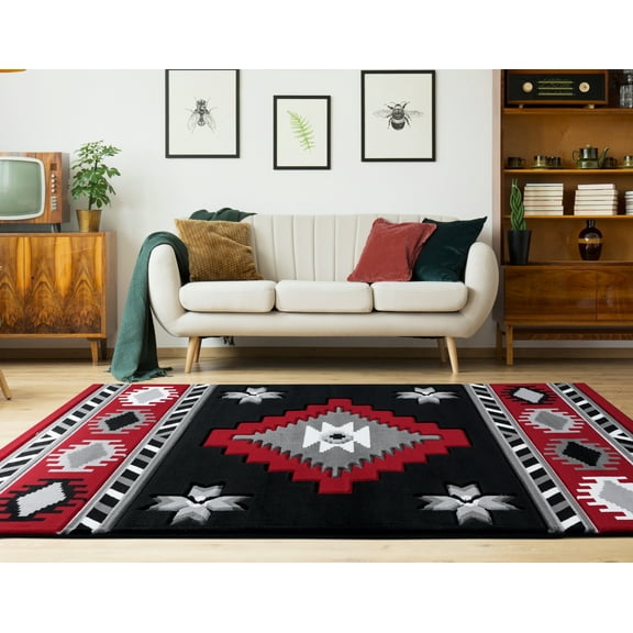 United Weavers Drachma Volos Southwestern Geometric Accent Rug, Red, 2'7" x 4'2"
