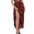 thumbnail image 1 of Xmarks Womens High Waist Pleated Long Skirt Diamond-Printed Elastic Waisted Maxi Skirt Boho A-Line Flowy Skirt Casual Beach Skirt, S-2XL, 1 of 7