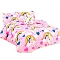 thumbnail image 4 of Kids girls boys comforter set bed in bag unicorn rainbow printed easy wash twin size 6 pieces super soft bedding décor, 4 of 6