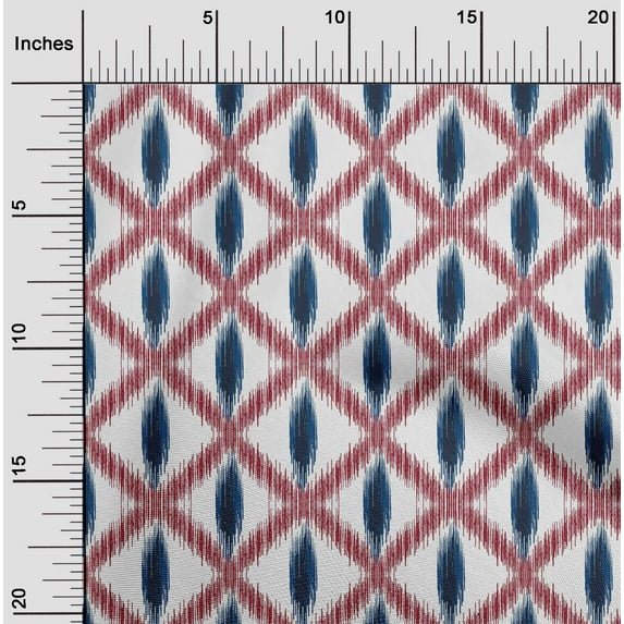 oneOone Cotton Flex Fabric Diamond Ikat Printed Fabric 1 Yard 40 Inch Wide