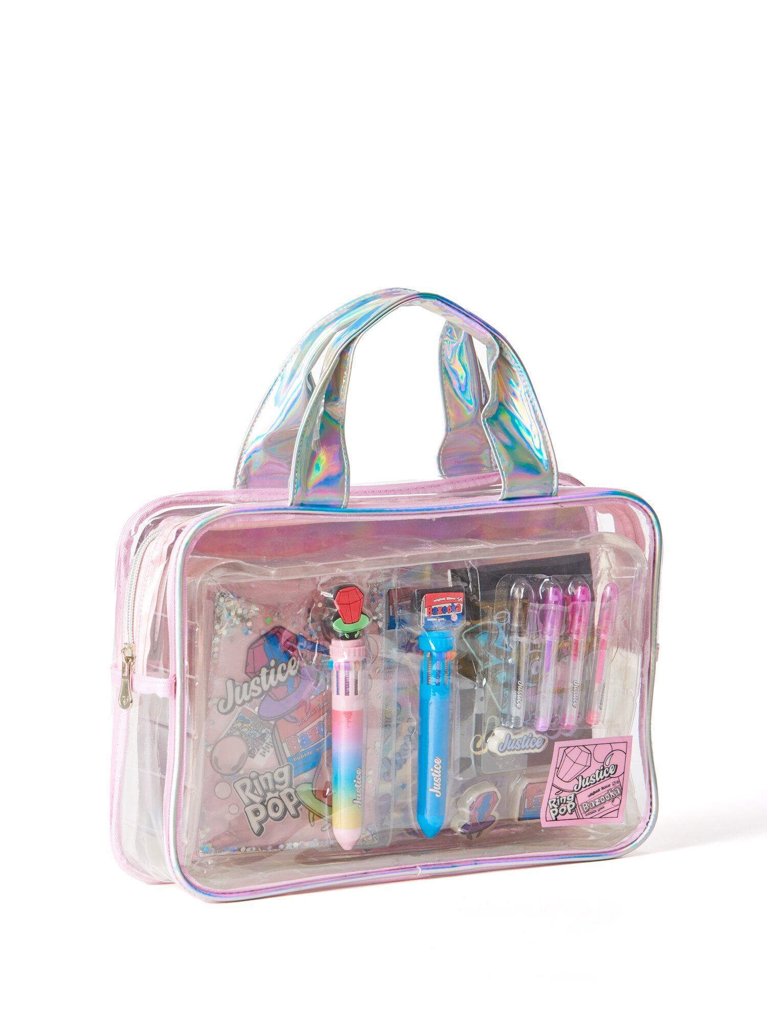 Justice Stationery Set with Ring Pop Case, 13 Piece Unisex Handbag Set for Children Ages 6 and up