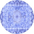 thumbnail image 1 of Ahgly Company Machine Washable Indoor Round Medallion Blue Traditional Area Rugs, 3' Round, 1 of 4
