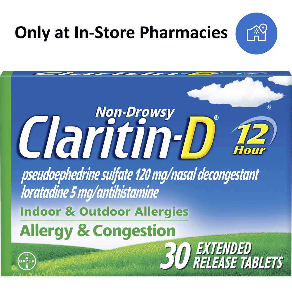 ClaritinD Allergy Medicine, 12 Hour NonDrowsy Allergy & Nasal