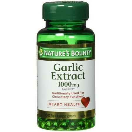 Natures Bounty Garlic Extract 1000Mg Softgels, For Circulatory Function - 100 Ea