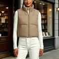 thumbnail image 6 of Vixolx Women Cropped Puffer Vest Zip Up Stand Collar Quilted Sleeveless Jacket Lightweight Fall Winter Casual Outerwear, 6 of 8