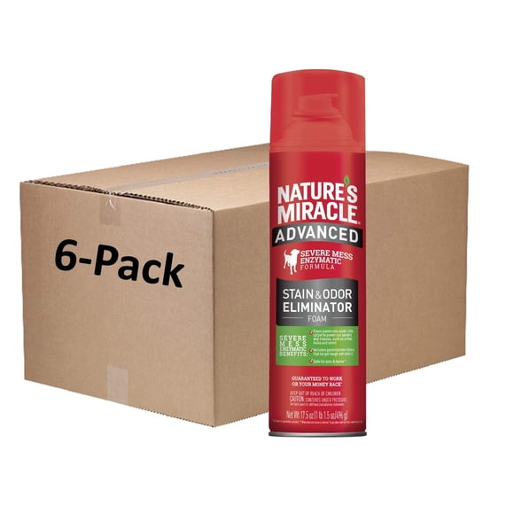 Espuma eliminadora de manchas y olores Nature's Miracle, 500 ml, paquete de 6