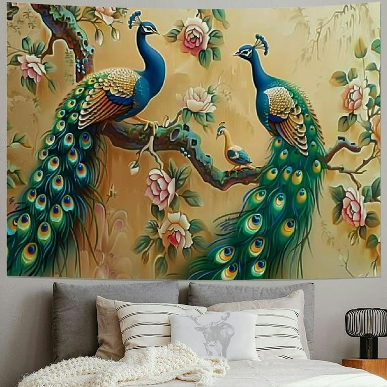 Vintage peacock tapestry sale