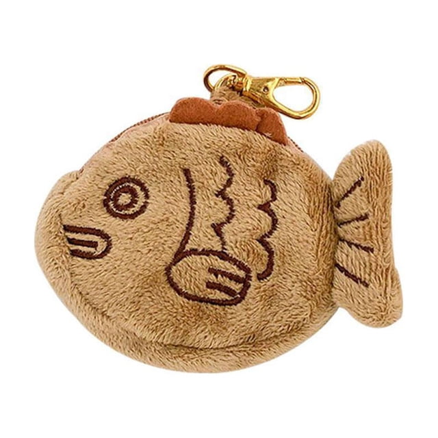 EZLIFE Monedero de peluche con forma de pez pargo de Japón, monedero de muñeca, monedero con cremallera, minibolso con cable, auriculares M4C1