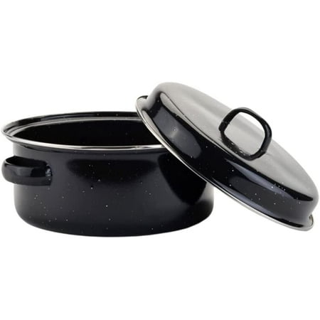 

LANGM Roasting Pan Round Round Roaster pan Enamel Covered Pot Roaster Skillet Roaster Pot Turkey